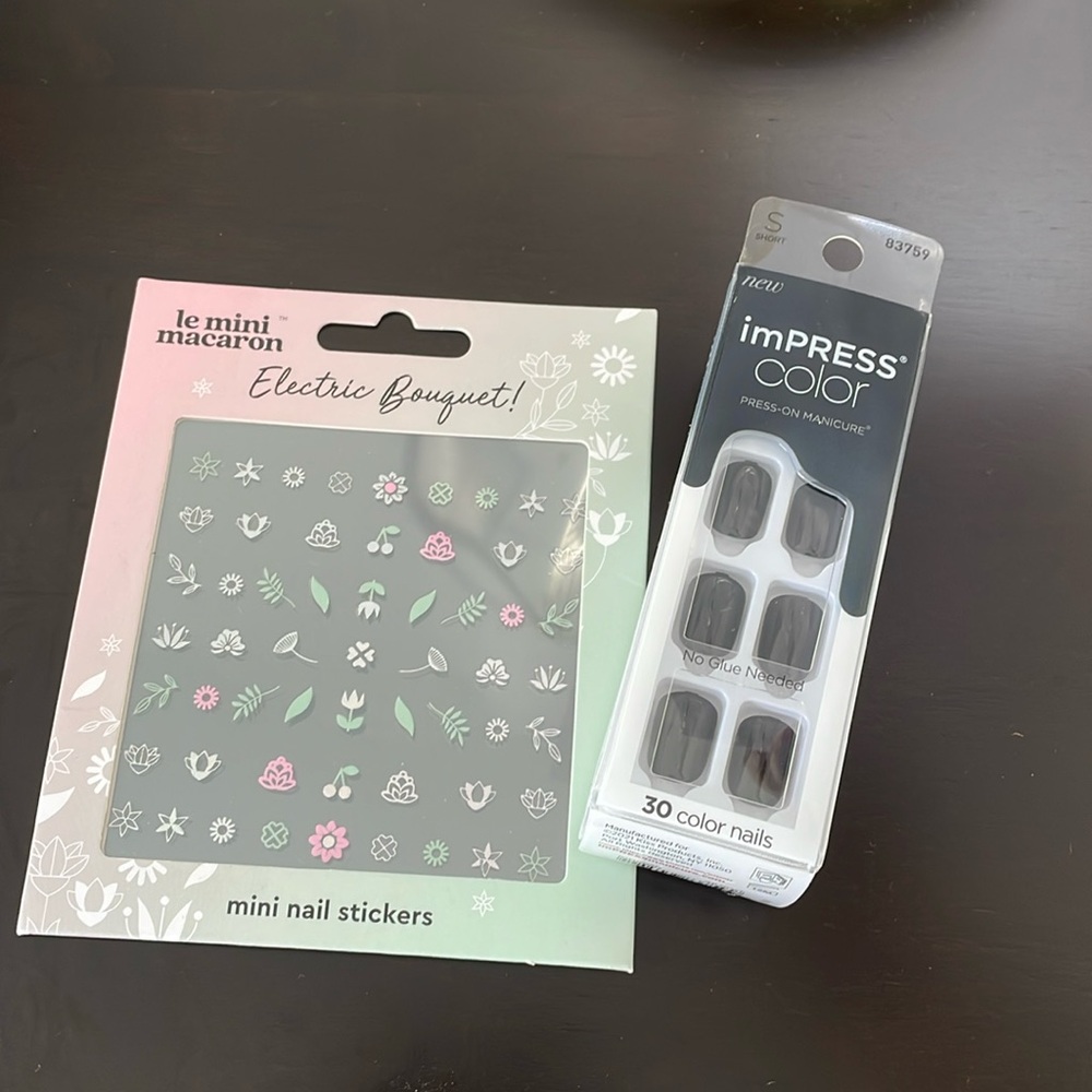 Impress color press on nails and le mini macaroon nail stickers